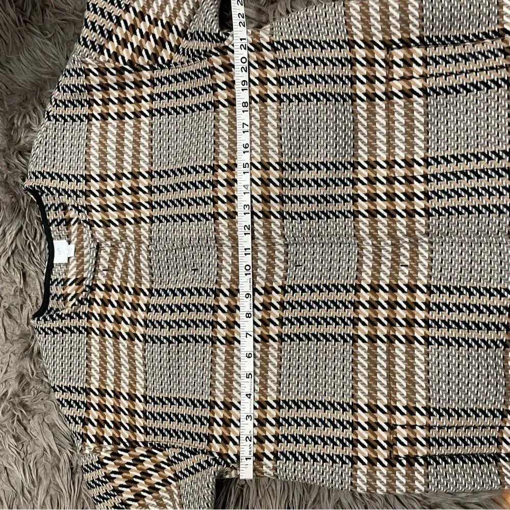 J.Jill Glen Plaid Snap-Front Wool Blend Jacket Sz-MP